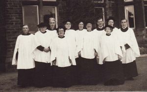 Hospital choir, F, Eric, Rogers 3rd from left, Mary Teale,  6th from left.